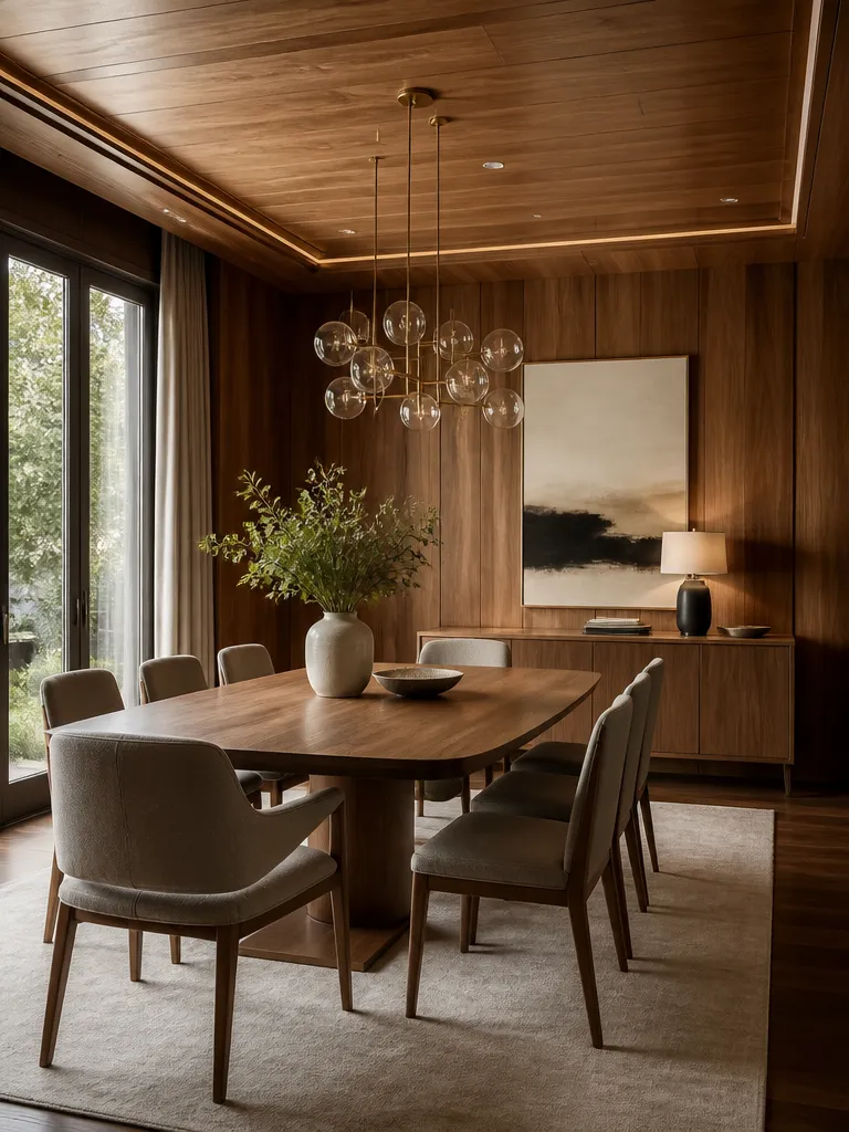 Wood Paneling Dining Room Luxury editorial staging
