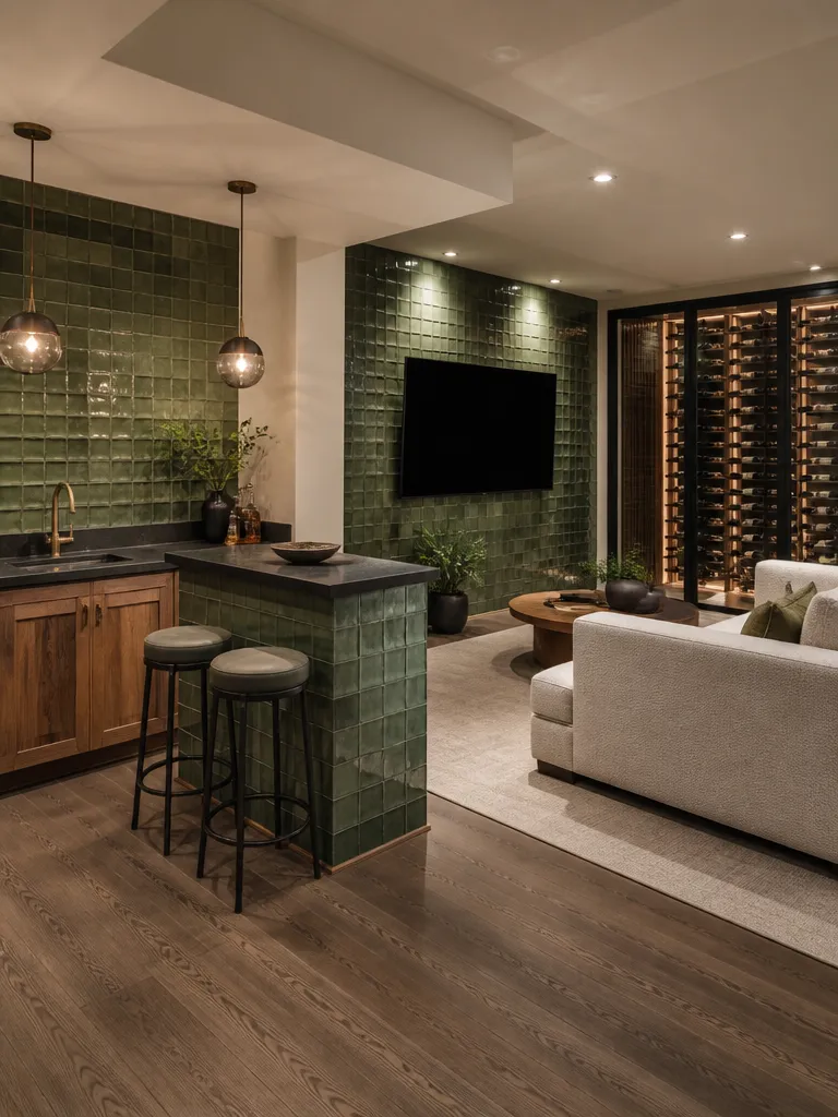 Zellige Tile Basement Luxury editorial staging