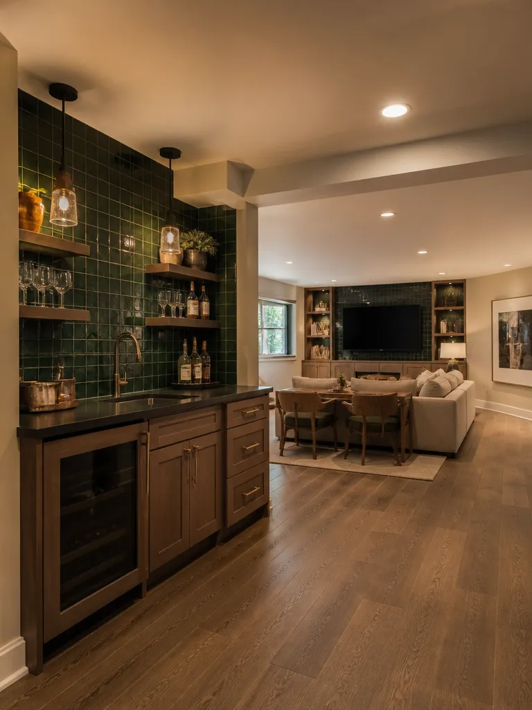 Zellige Tile Basement Warm residential staging