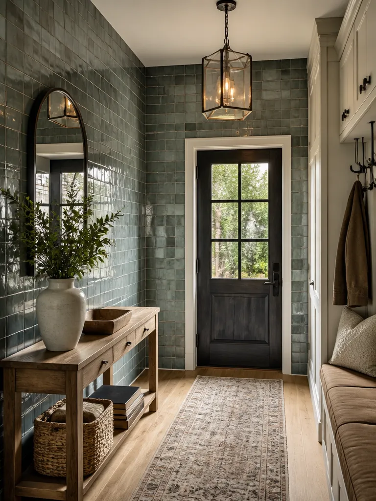 Zellige Tile Entryway Warm residential staging