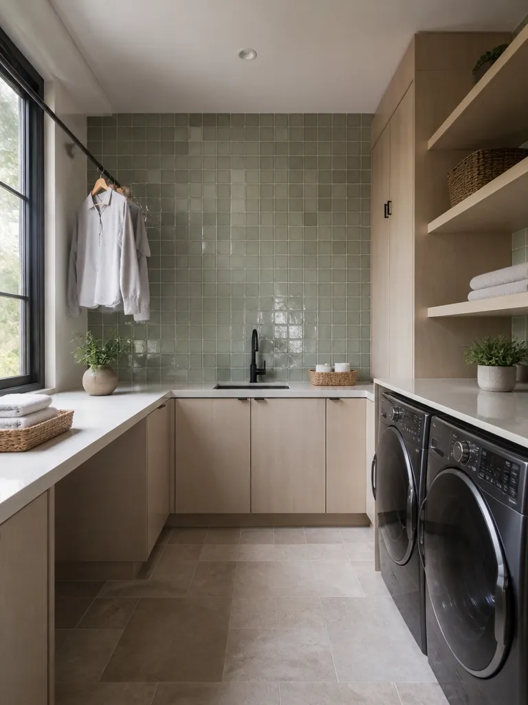 Zellige Tile Laundry Room