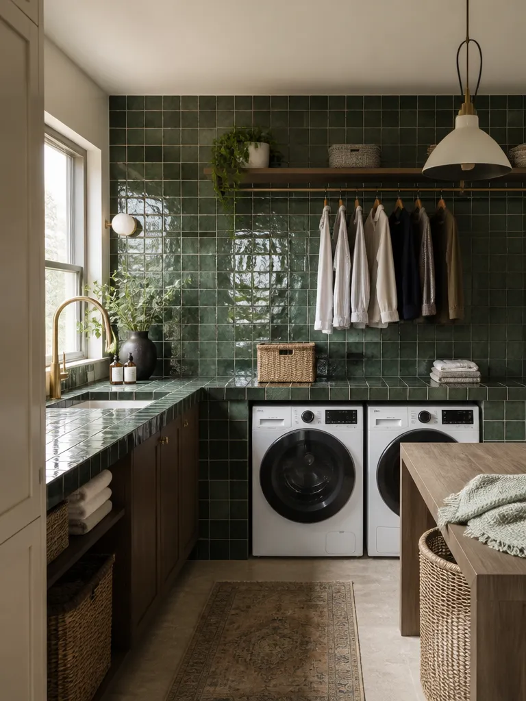 Zellige Tile Laundry Room Luxury editorial staging