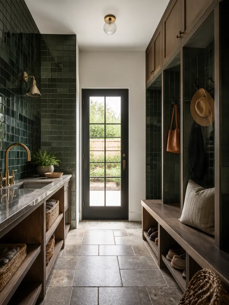 Zellige Tile Mudroom Luxury editorial staging
