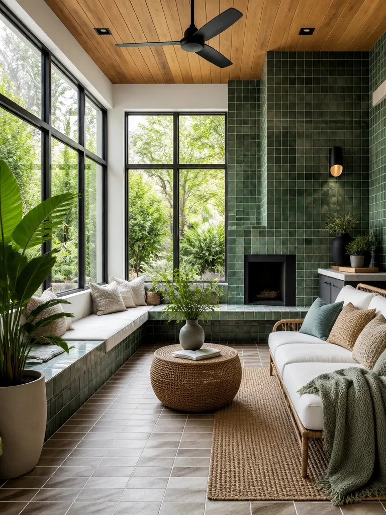 Zellige Tile Sunroom
