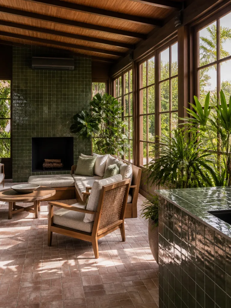 Zellige Tile Sunroom Luxury editorial staging