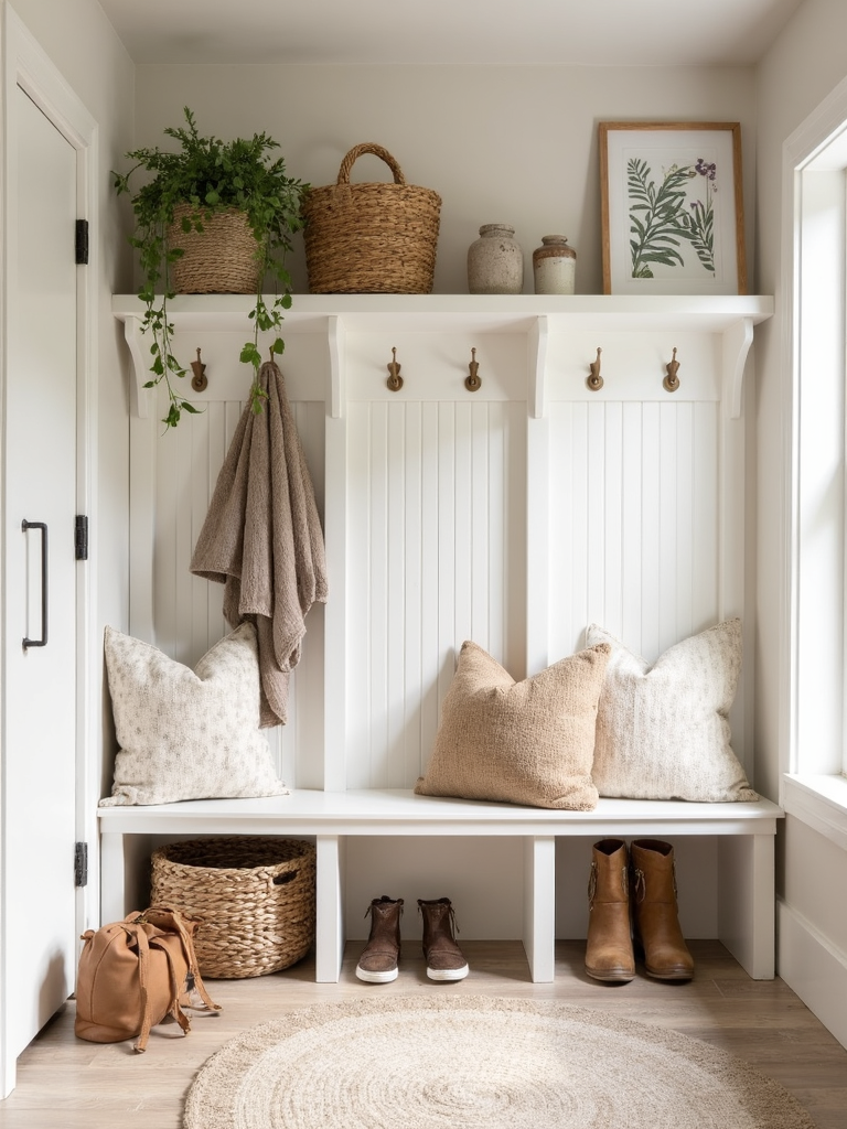 Aesthetic Room Mudroom featuring instagram-worthy, cohesive palette, personalized - interior design ideas and inspiration