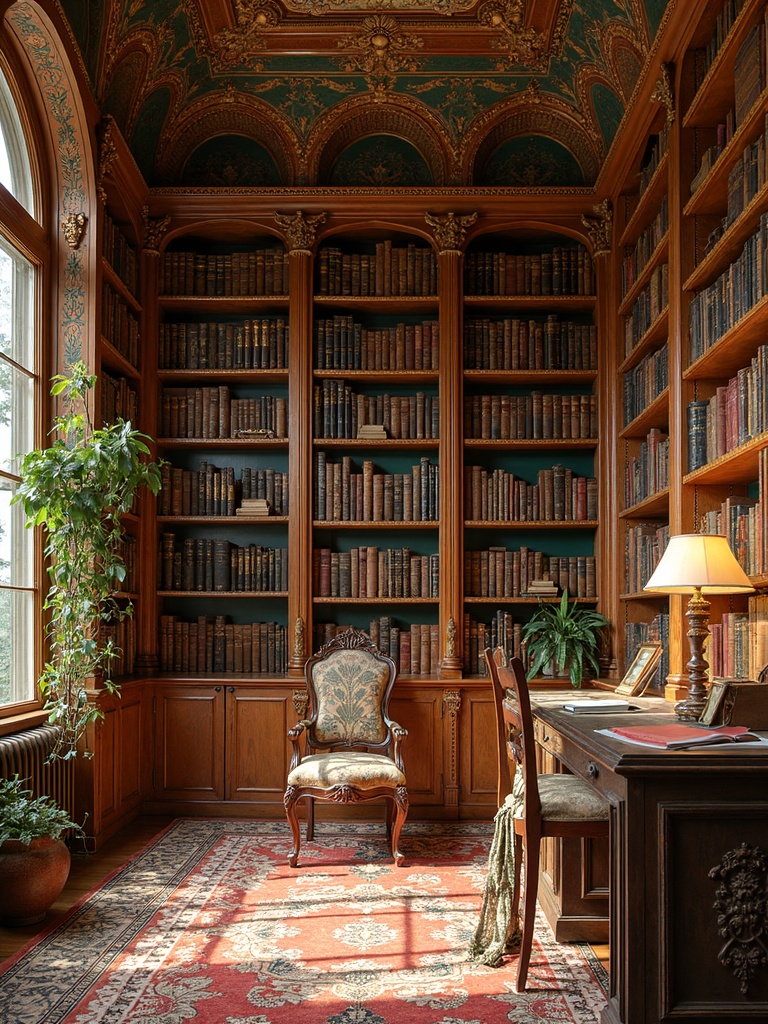 Art Nouveau Library - Art Nouveau Library interior design inspiration