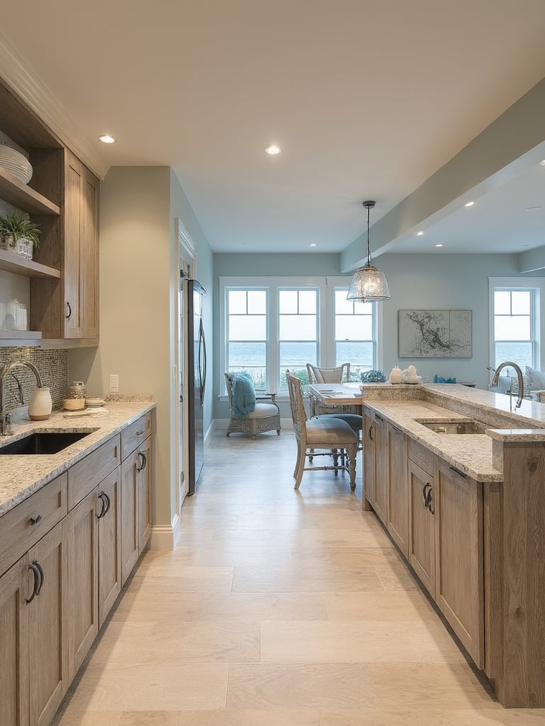 Beach House Basement featuring coastal colors, natural textures, relaxed vibes - interior design ideas and inspiration