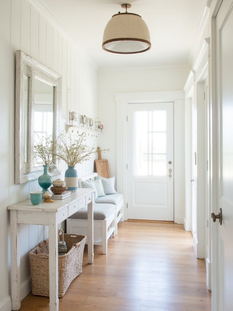 Beach House Entryway featuring coastal colors, natural textures, relaxed vibes - interior design ideas and inspiration