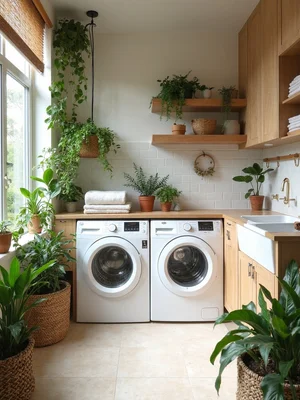 Biophilic Laundry Room Design