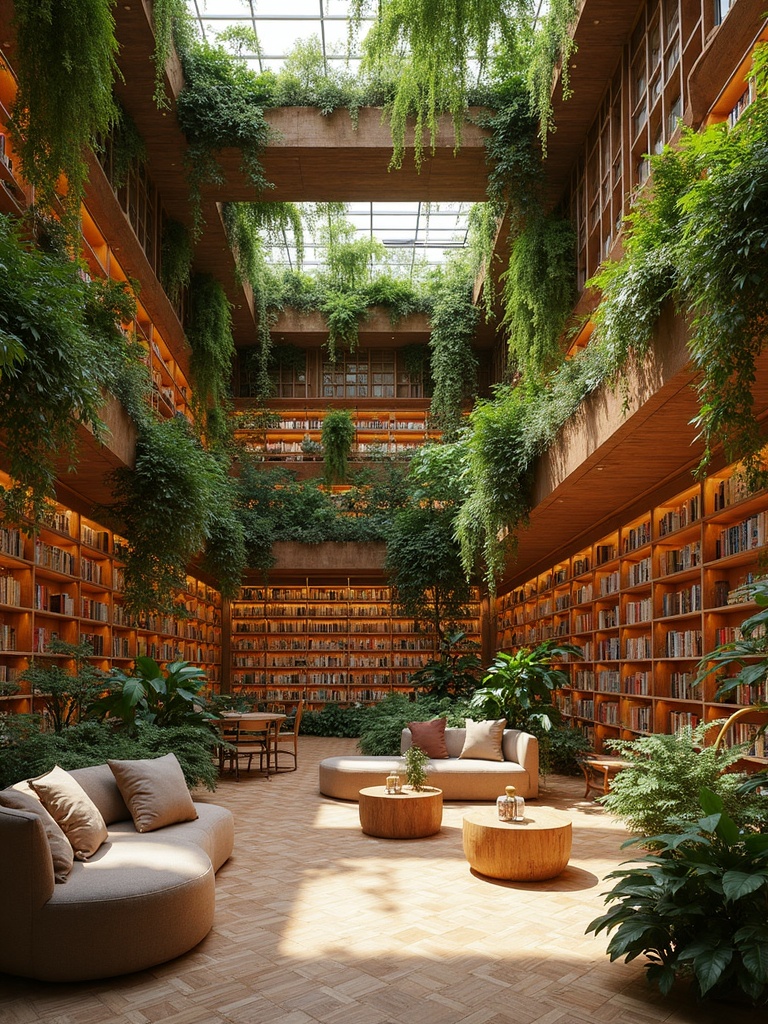 Biophilic Library design - Biophilic Library interior design ideas