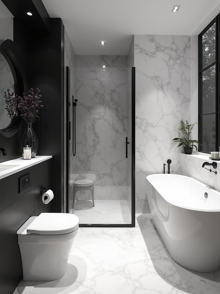 Black and White Bathroom design