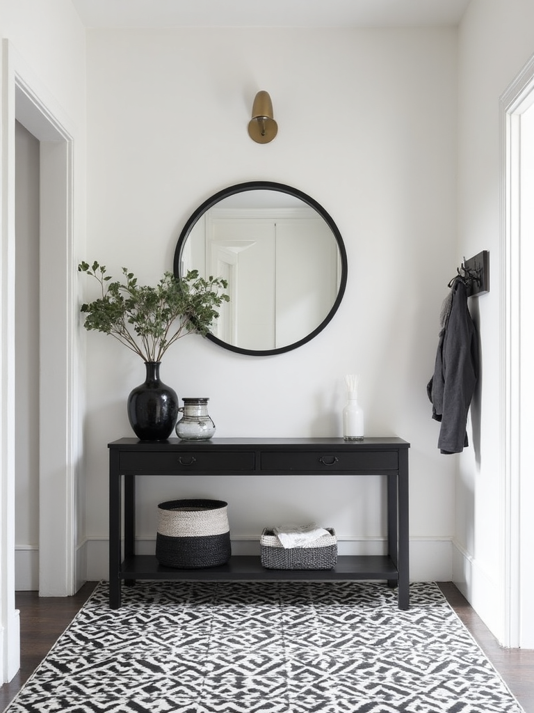 Black And White Entryway - Black and White Entryway interior design inspiration