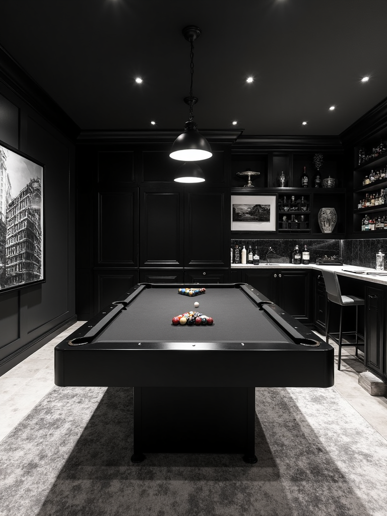 Black And White Game Room - Black and White Game Room interior design inspiration