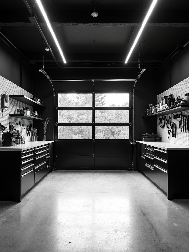 Black And White Garage - Black and White Garage interior design inspiration