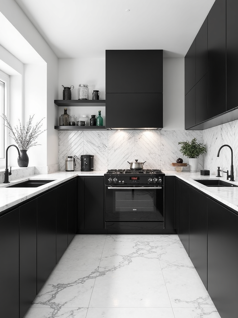 Black And White Kitchen - Black and White Kitchen interior design inspiration