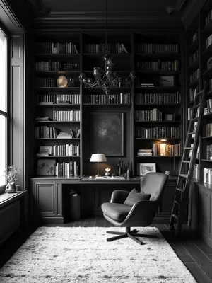 Black And White Library Design