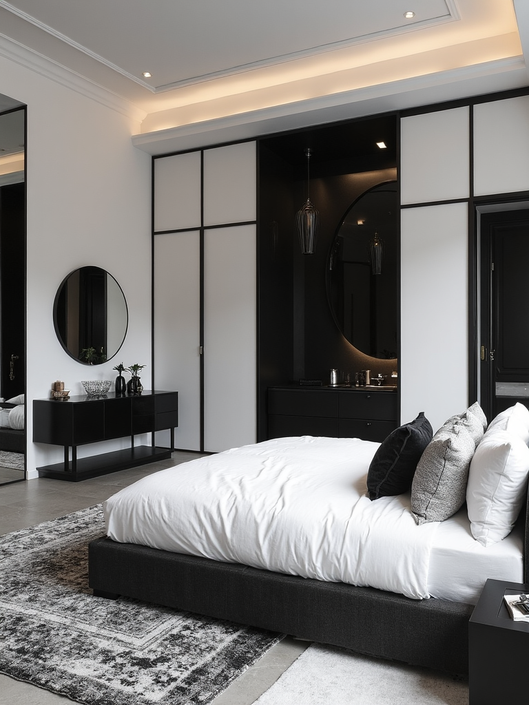Black And White Master Bedroom - Black and White Master Bedroom interior design inspiration