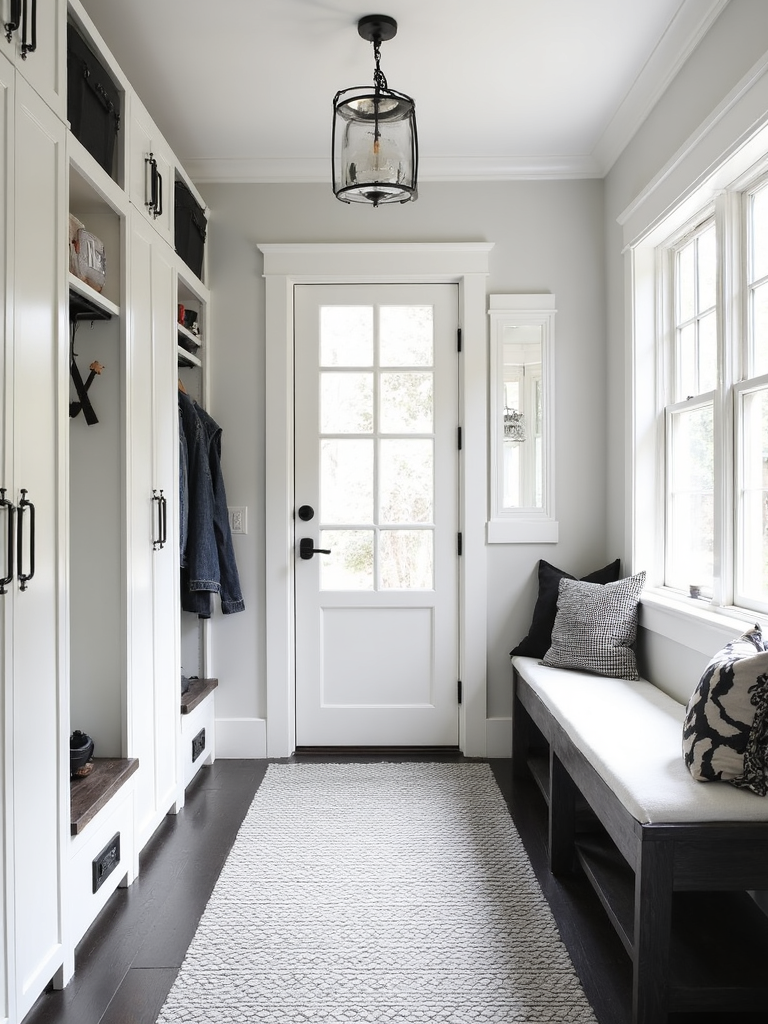 Black And White Mudroom - Black and White Mudroom interior design inspiration