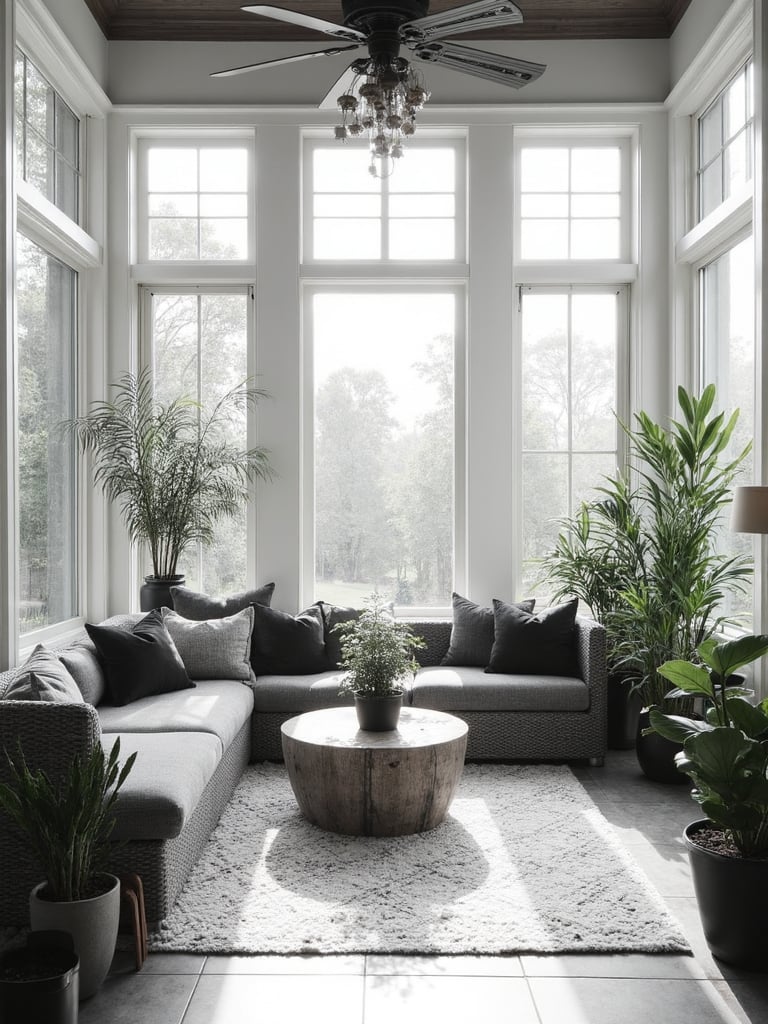 Black and White Sunroom design