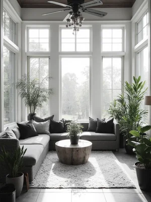 Black And White Sunroom Design