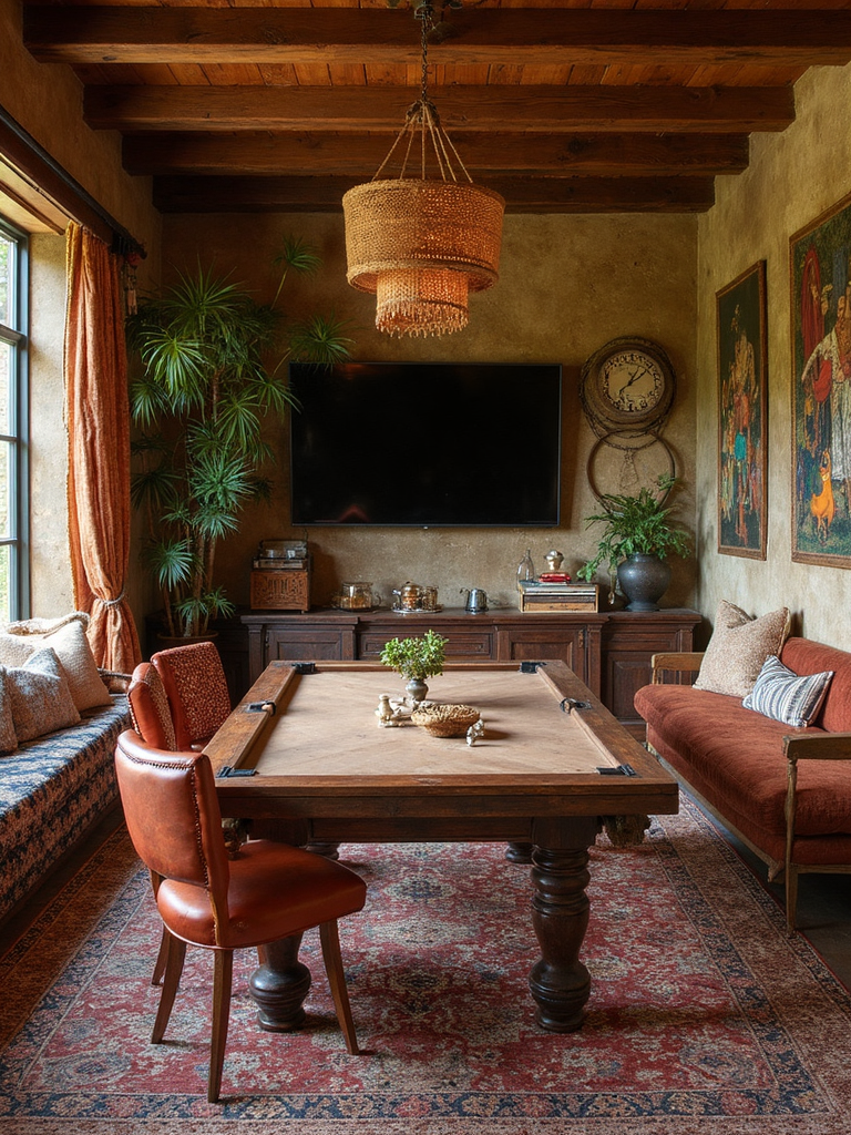 Boho Chic Game Room design - Boho Chic Game Room interior design ideas
