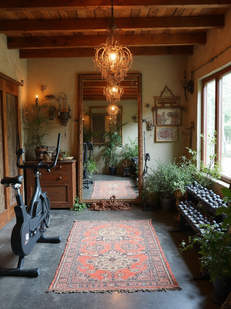 Boho Chic Home Gym design - Boho Chic Home Gym interior design ideas