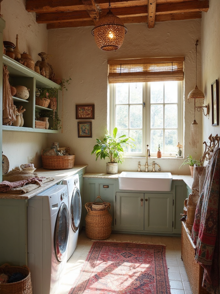 Boho Chic Laundry Room - Boho Chic Laundry Room interior design inspiration