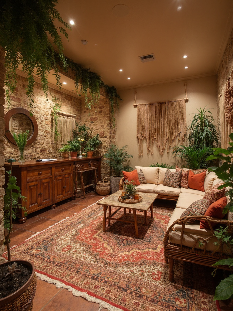 Boho Basement - Boho Basement interior design inspiration