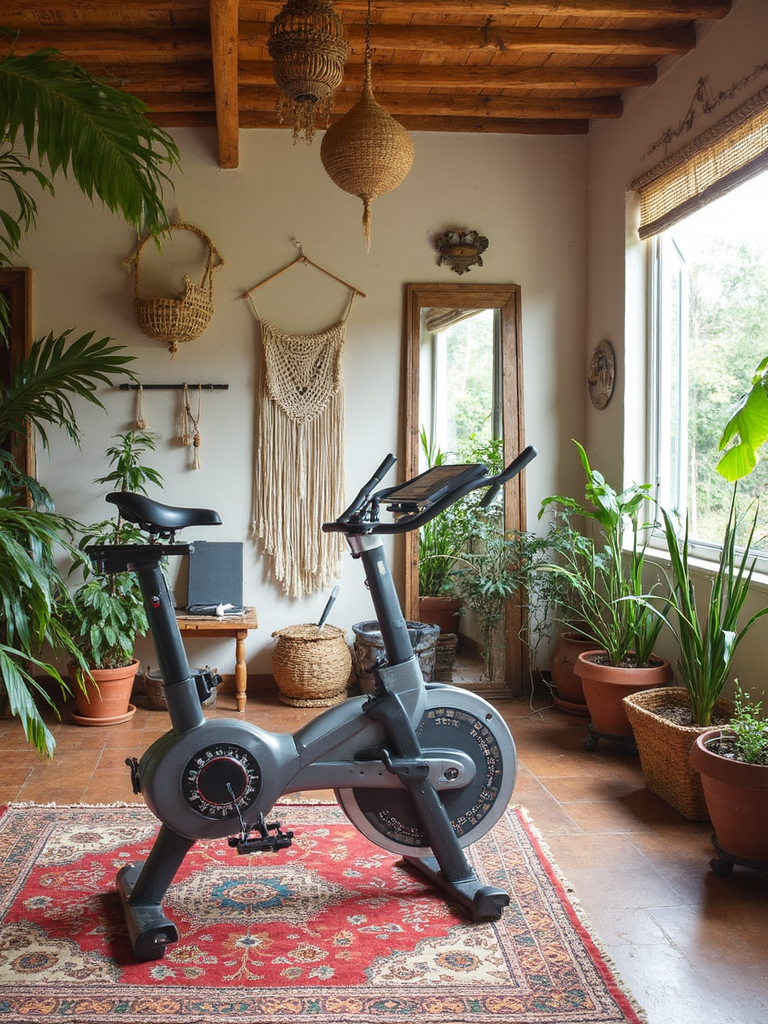 Boho Home Gym - Boho Home Gym interior design inspiration