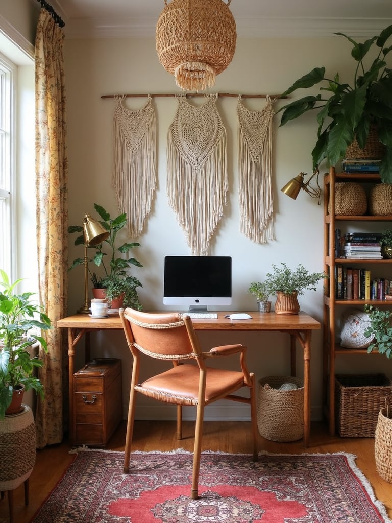 Boho Home Office - Boho Home Office interior design inspiration