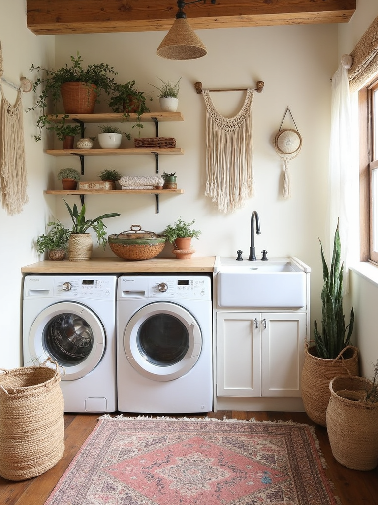 Boho Laundry Room - Boho Laundry Room interior design inspiration