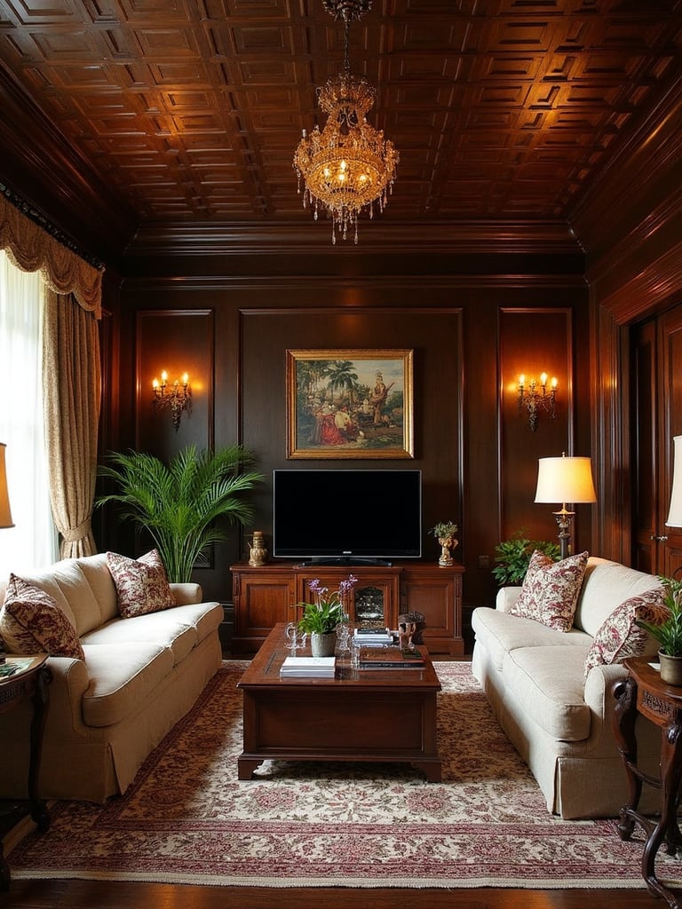 British Colonial Living Room - British Colonial Living Room interior design inspiration