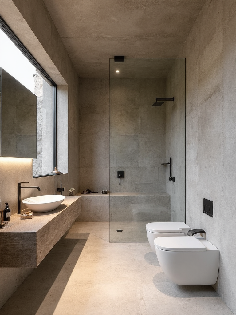 Brutalist Bathroom - Brutalist Bathroom interior design inspiration