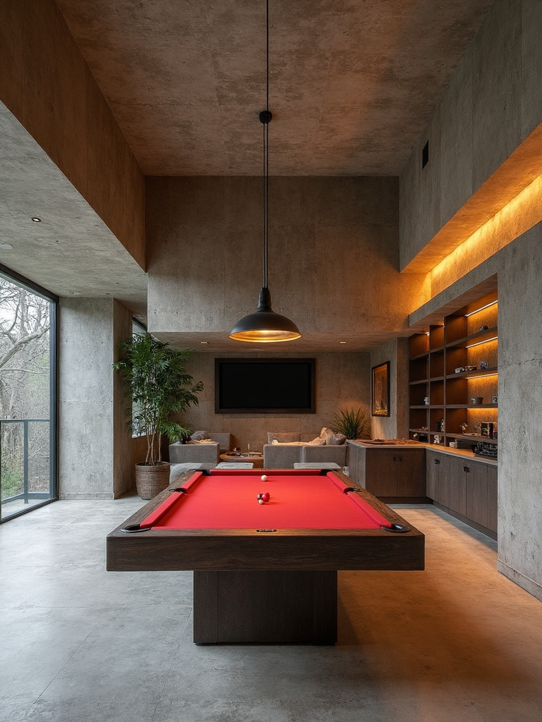 Brutalist Game Room - Brutalist Game Room interior design inspiration