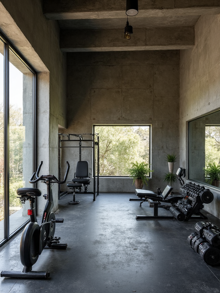 Brutalist Home Gym - Brutalist Home Gym interior design inspiration
