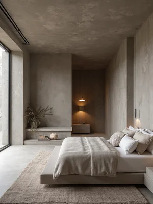 Brutalist Master Bedroom Design