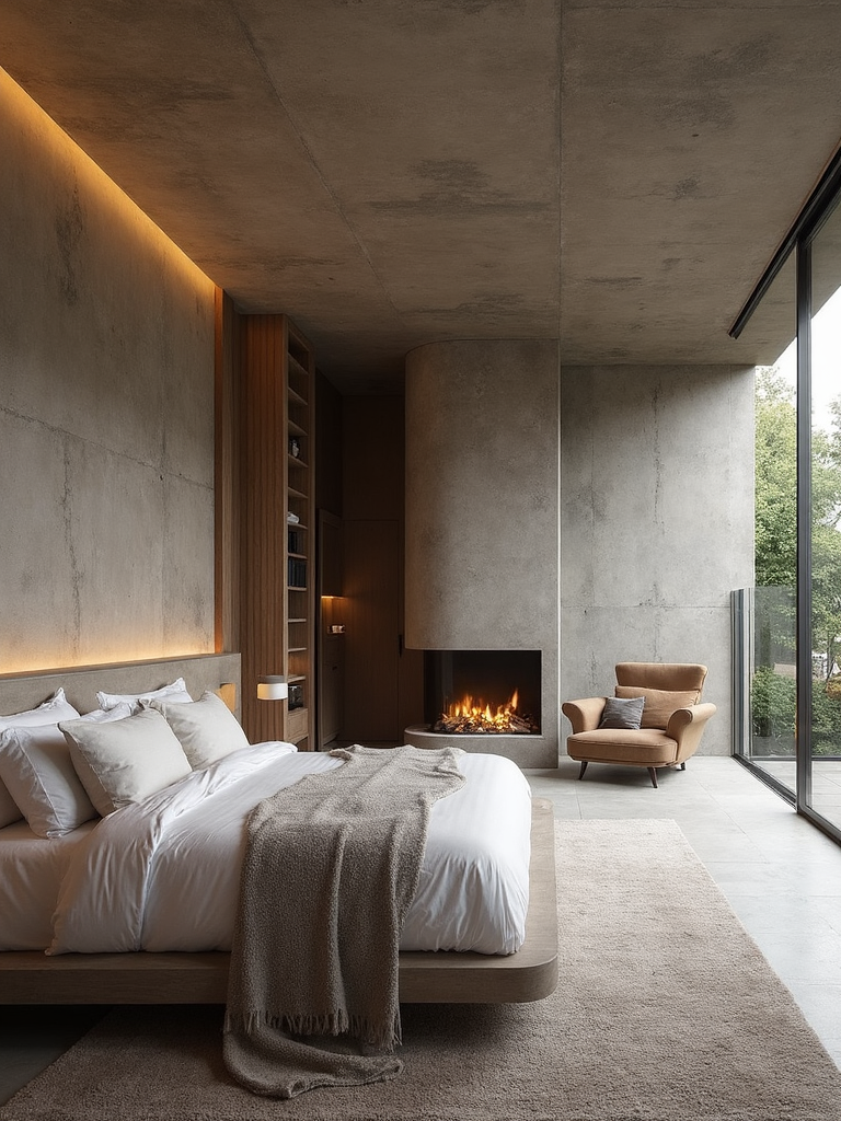 Brutalist Master Suite featuring concrete, raw, geometric - interior design ideas and inspiration