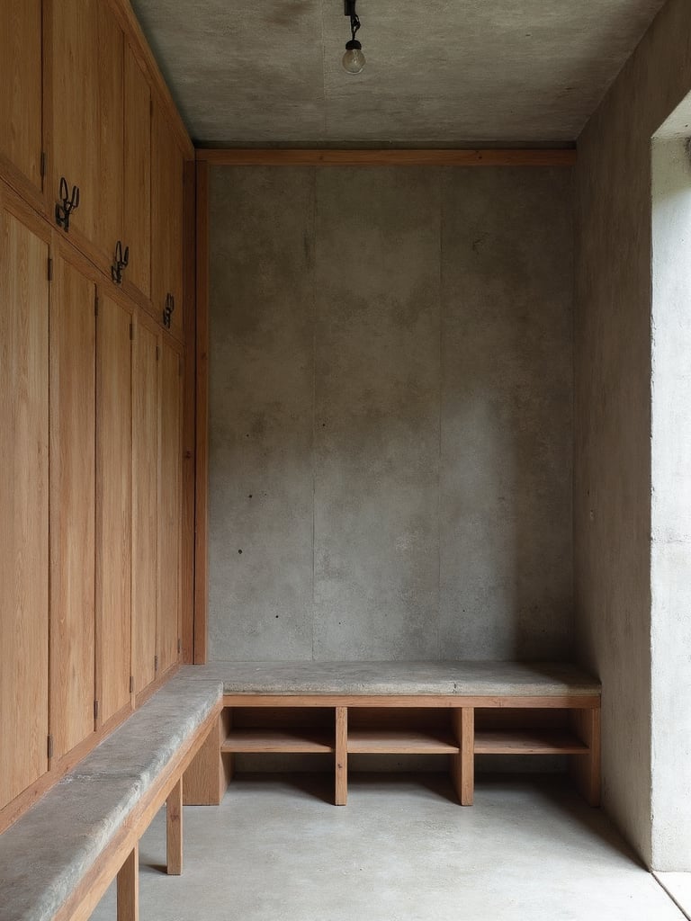 Brutalist Mudroom - Brutalist Mudroom interior design inspiration