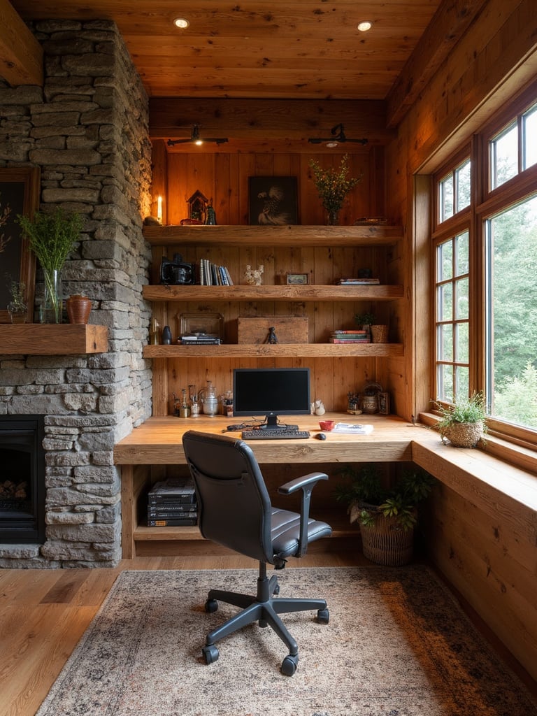 Cabin Home Office - Cabin Home Office interior design inspiration