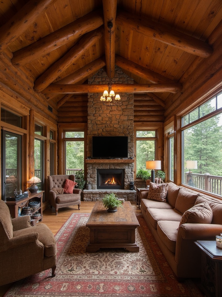 Cabin Living Room - Cabin Living Room interior design inspiration