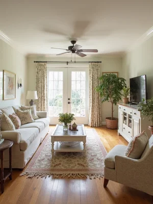 Cottage Living Room Design