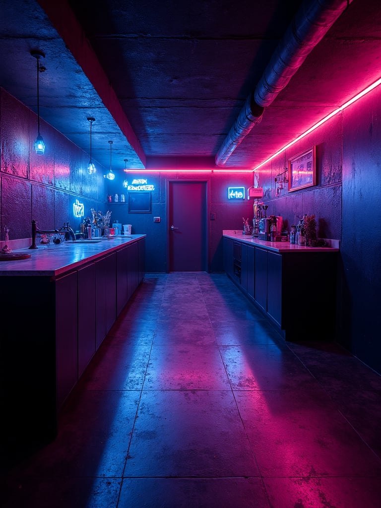 Cyberpunk Basement - Cyberpunk Basement interior design inspiration