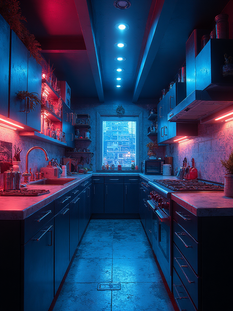 Cyberpunk Kitchen - Cyberpunk Kitchen interior design inspiration