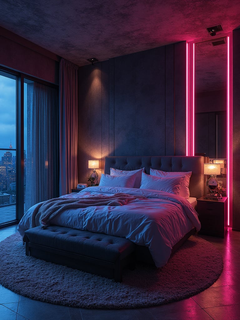 Cyberpunk Master Bedroom - Cyberpunk Master Bedroom interior design inspiration