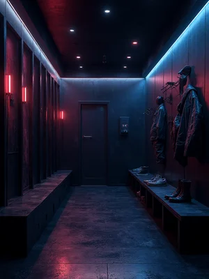 Cyberpunk Mudroom Design