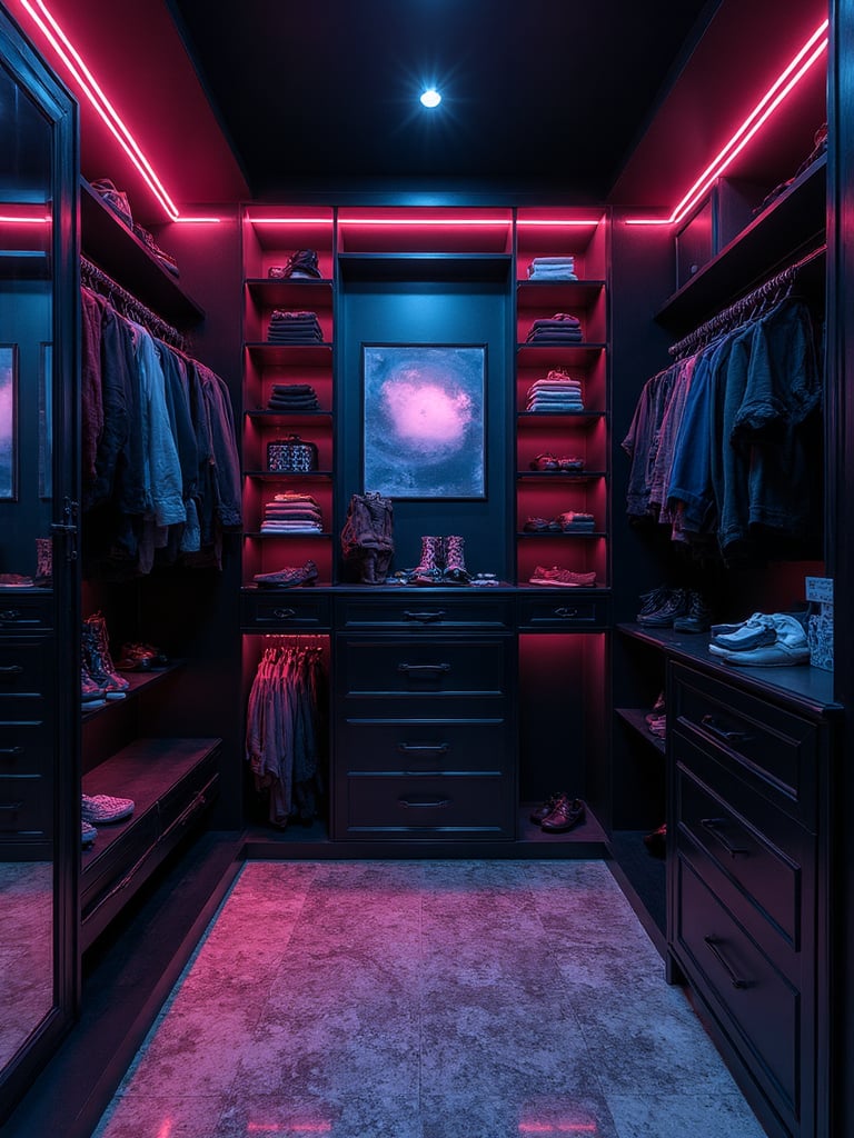 Cyberpunk Walk In Closet - Cyberpunk Walk In Closet interior design inspiration