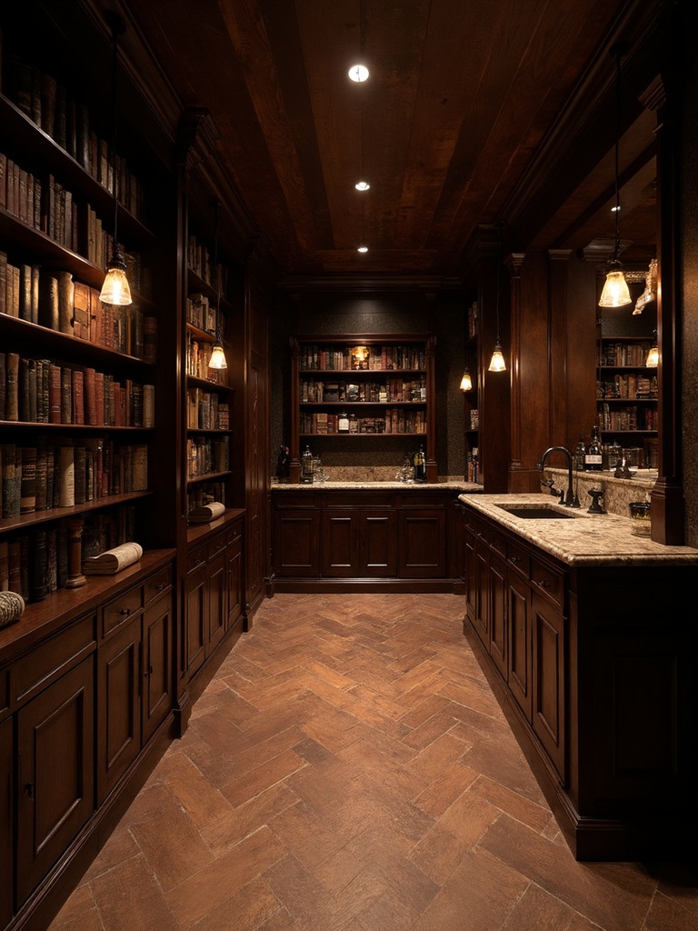 Dark Academia Basement - Dark Academia Basement interior design inspiration