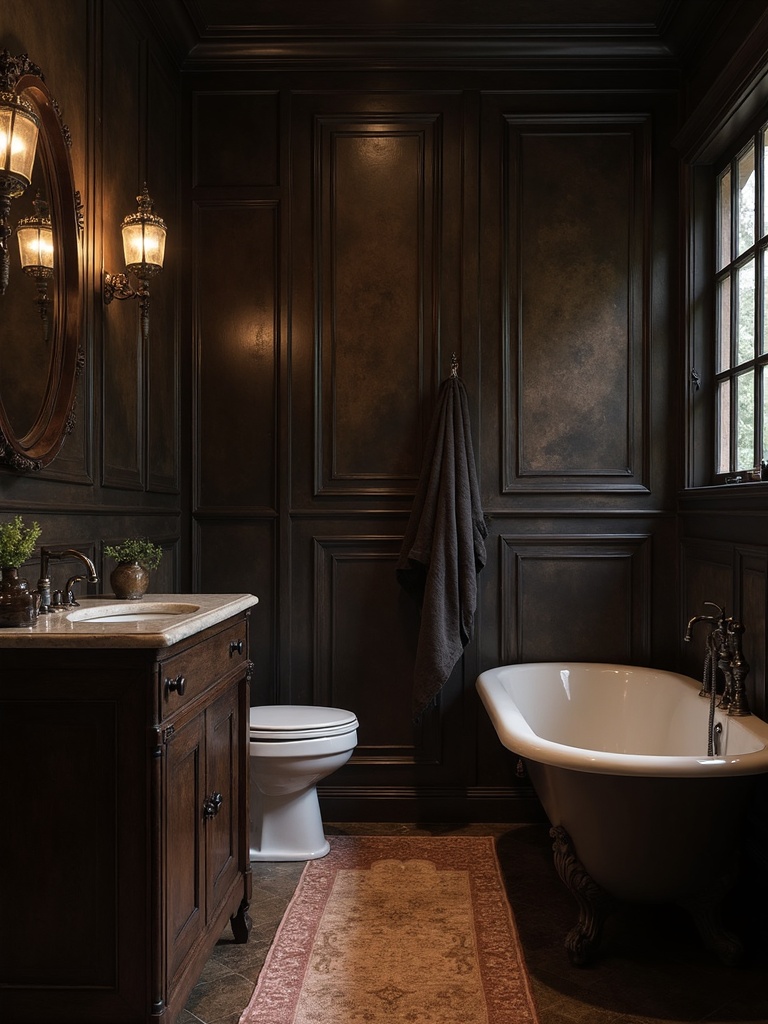 Dark Academia Bathroom - Dark Academia Bathroom interior design inspiration