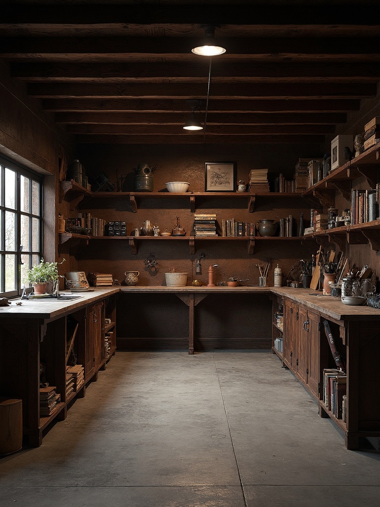 Dark Academia Garage - Dark Academia Garage interior design inspiration